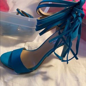Fringe Guess Blue Sandals Heels